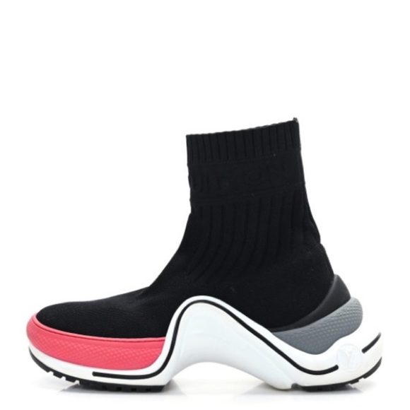 LOUIS VUITTON Stretch Textile LV Archlight Sneaker Boots Fuchsia Black - Picture 1 of 11